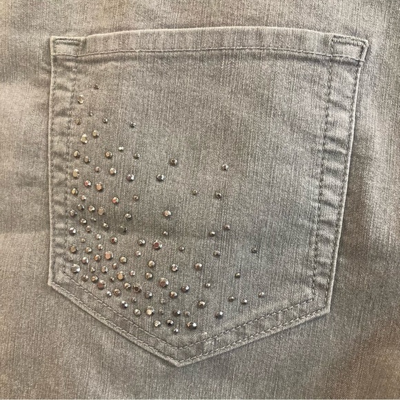 BETTY BARCLAY SZ 12 For Elements Grey Blinged Pockets Jeans Style Pants Trousers - Picture 8 of 9